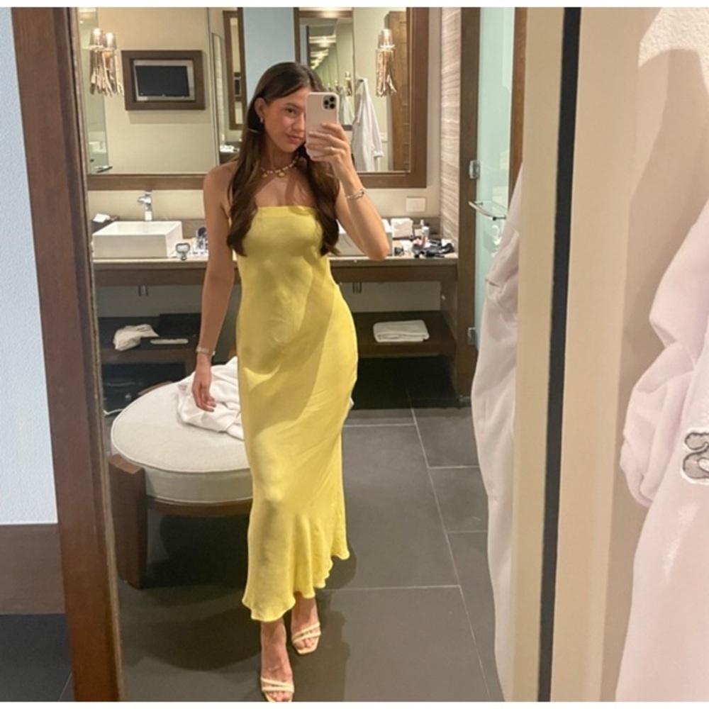 SUMMER AWAY Matera Strapless Maxi Dress in Yellow M - Picture 4 of 10